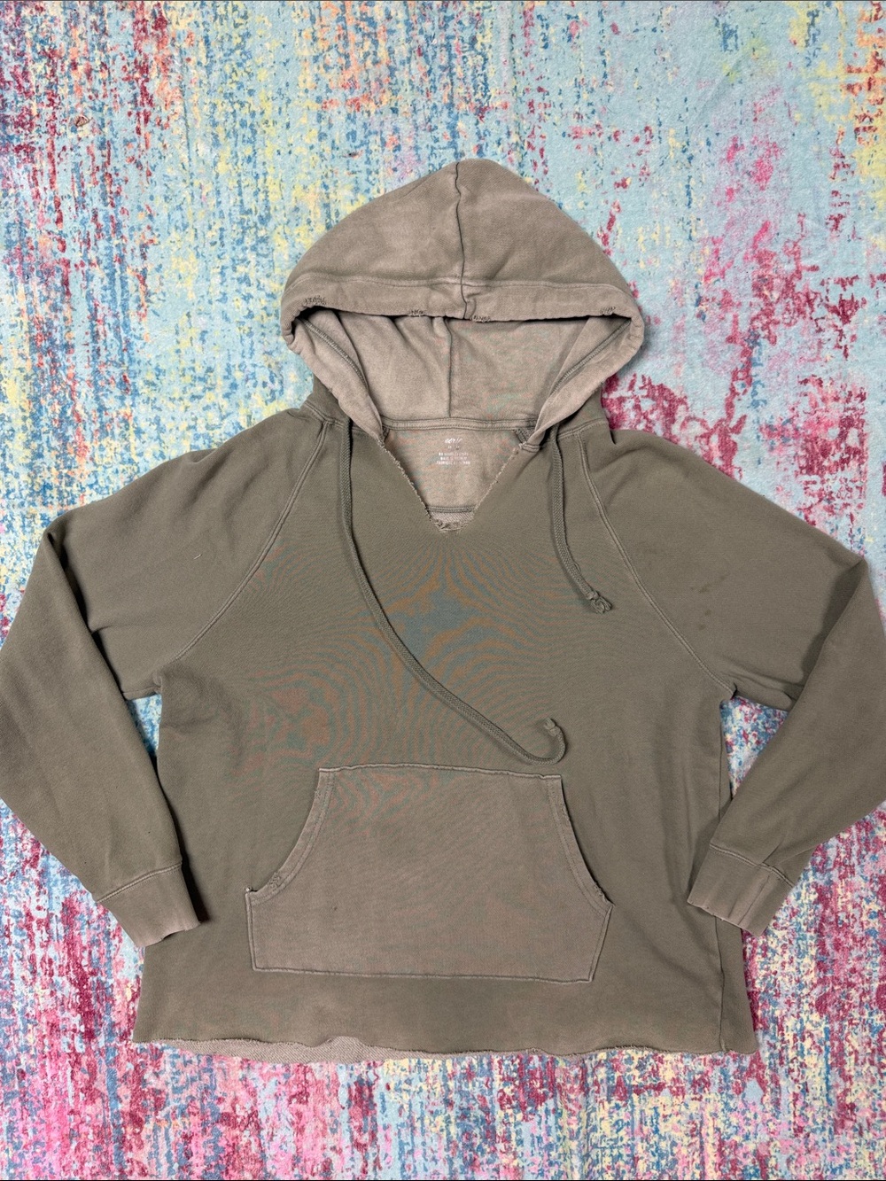 aerie Olive Pullover Hoodie with Kangaroo Pocket